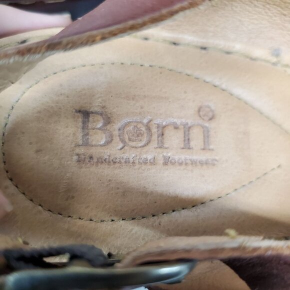 Born Shoes Womens Size 9 M/W Brown Leather Emmy II Wedge Sandals - Picture 2 of 11